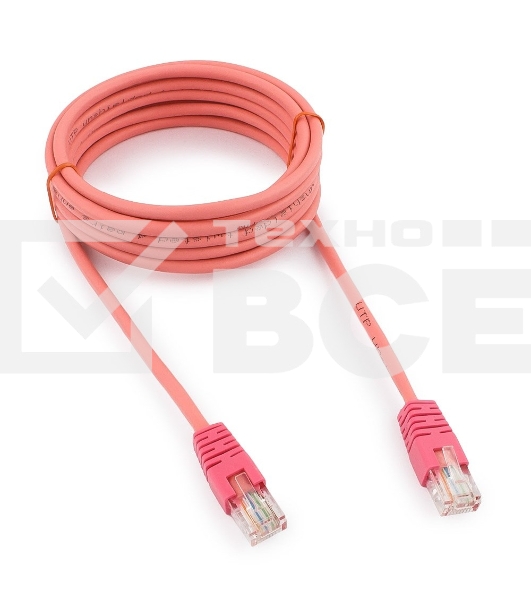 Патч-корд UTP Cablexpert кат.5e, 3м, литой, многожильный (розовый)