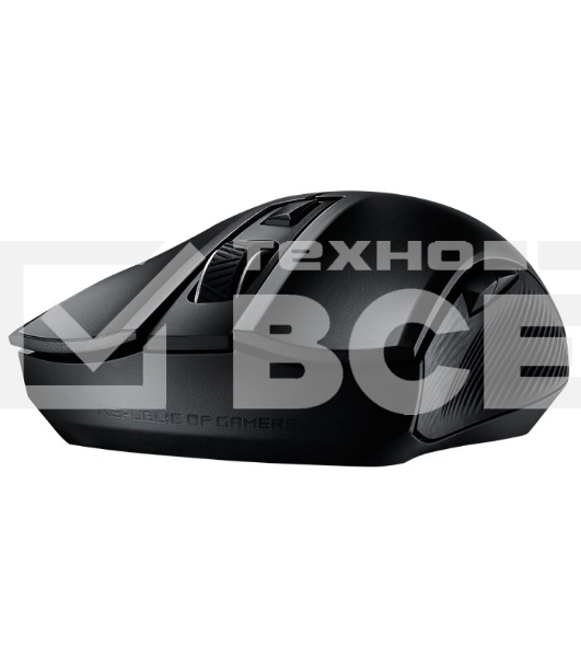 Мышь беспроводная ASUS ROG Strix Carry черный, 7200 dpi, радиоканал, Bluetooth, USB, кнопки - 6