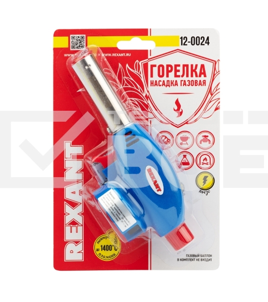 Газовая горелка-насадка GT-24 с пьезоподжигом 12-0024 Rexant