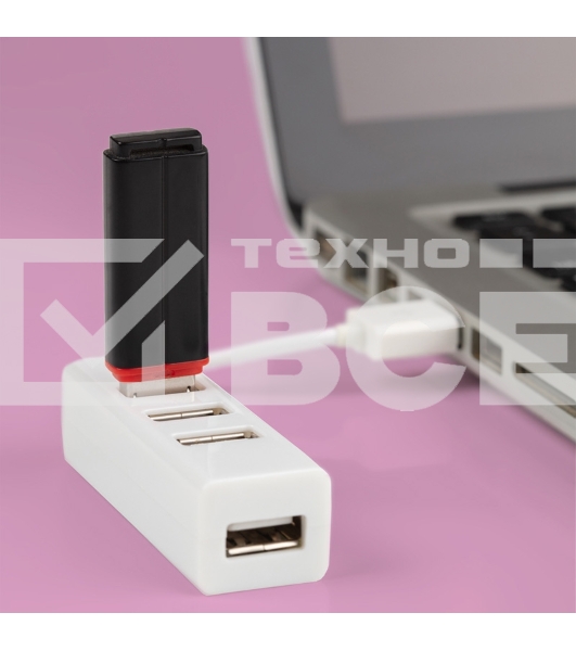 Разветвитель USB на 4 порта белый Rexant