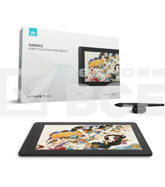 Интерактивный дисплей Сенсорный монитор Huion KAMVAS 16 (2021) Black