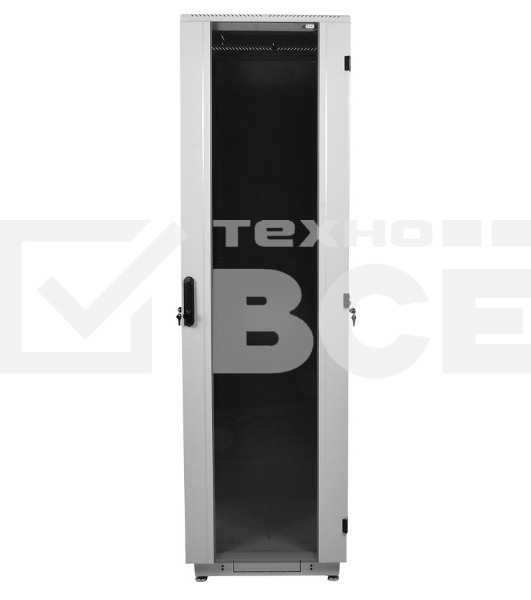 Шкаф телекоммуникационный напольный 42U (600x800) дверь стекло, цвет чёрный (ШТК-М-42.6.8-1ААА-9005) (3 коробки)