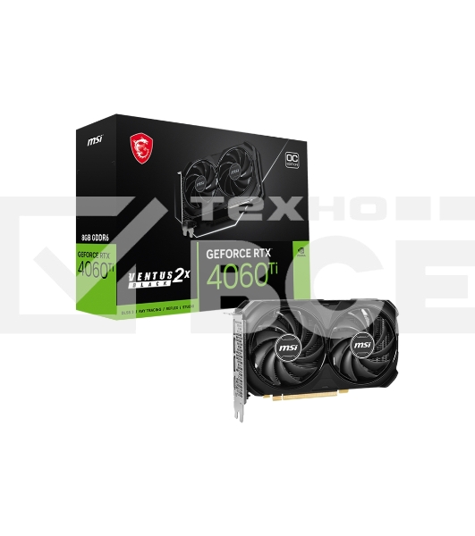 Видеокарта MSI RTX4060 VENTUS 2X BLACK 8G OC  GDDR6 128-bit DPx3 HDMI ATX 2FAN