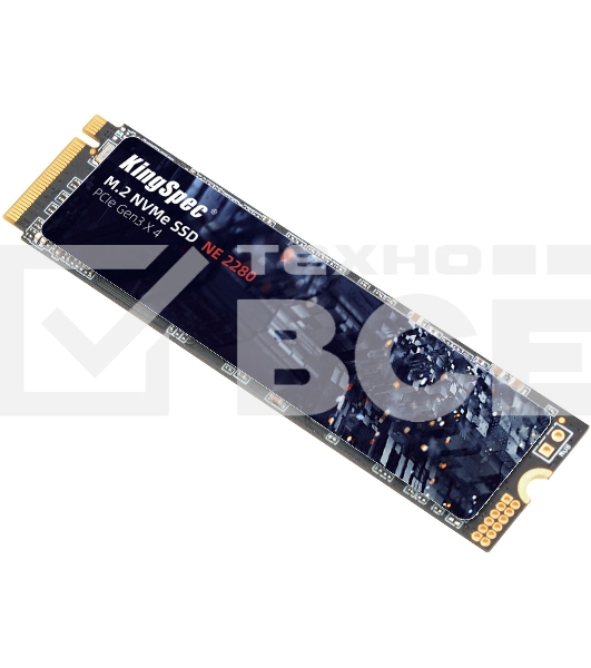 Накопитель SSD KingSpec NE-2TB, 2000GB, PCIe 3.0 x4, M.2 2280, NVMe, R/W 2400/1900