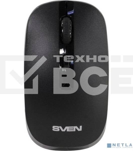 Мышь беспроводная SVEN RX-260W черный, 1600 dpi, радиоканал, USB, кнопки - 4