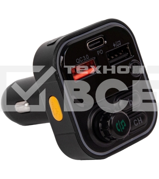 Автомобильный FM-модулятор ACV FMT-130B черный BT USB (40580)