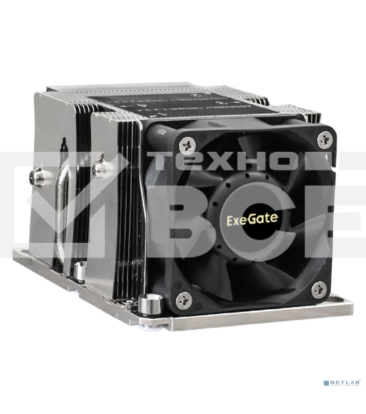 Кулер для процессора ExeGate ESNK-P0068APS4.PWM.2U.3647.Cu серебристый/черный, 60 мм, алюминий/медь, 6800 об/мин, 52 дБ, 4 pin, 205 Вт, 64.5 мм