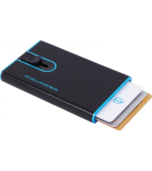 Чехол для кредитных карт Piquadro Blue Square PP4825B2BLR/N, натур.кожа, черный