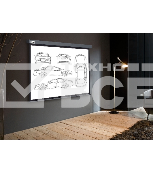 Экран Cactus 168x299см Wallscreen CS-PSW-168X299-SG 16:9 настенно-потолочный рулонный серый