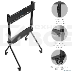 Мобильная стойка напольная Kromax OMEGA-13 черный, 1 шт/уп, Мобильная стойка напольная для TV 32