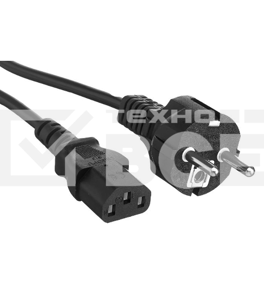 Кабель питания ExeGate Power PC-3P (Евровилка Schuko->С13) VDE-250V-3*1.0-CU, 10A, черный, 3м