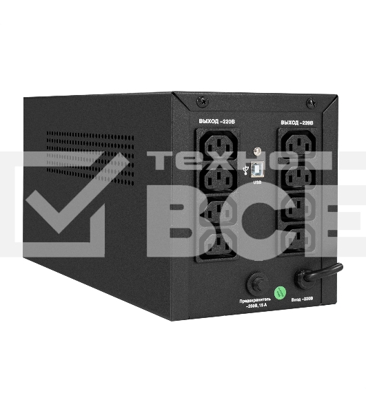 Источник бесперебойного питания ExeGate Power NB-2000.LED.AVR.8C13.USB (2000VA/1200W, LED, AVR, 8*C13, USB, батарея 12V 9Ah - 2 шт., металлический корпус, Black)