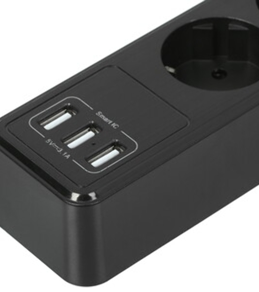 Сетевой фильтр QUMO Power Bar 5SP4U (P-0005), черный