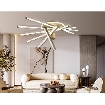 Потолочный светодиодный светильник Ambrella light FL6234 GD золото 96W 3000K-6400K 605*605*200 (ПДУ ИК), фото 1