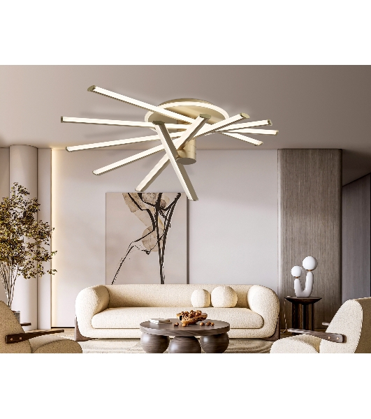 Потолочный светодиодный светильник Ambrella light FL6234 GD золото 96W 3000K-6400K 605*605*200 (ПДУ ИК)