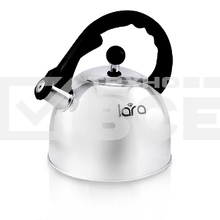 Чайник металлический LARA LR00-05 (зеркальный) 2.5 л, индукционное дно 0.3 мм, автоподъем ручки