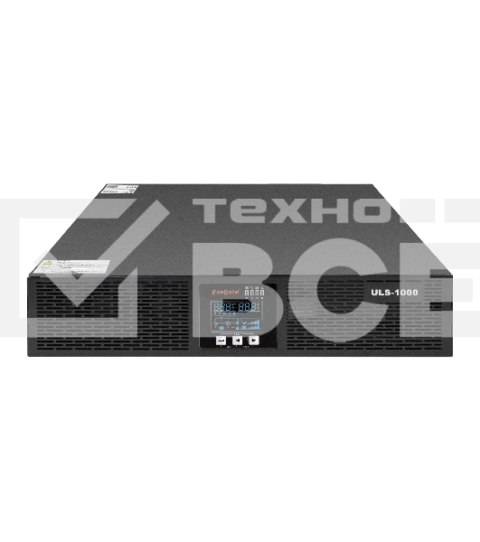 Источник бесперебойного питания On-line ExeGate EP285646RUS PowerExpert ULS-1000.LCD.AVR.C13.USB.RS232.SNMP.2U <1000VA/1000W, On-Line, PF=1, LCD, 4*IEC-C13, RS232, USB, SNMP-slot, Rackmount 2U/Tower, Black>