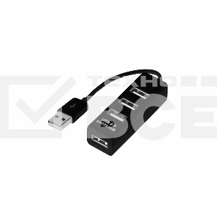Разветвитель USB на 4 порта черный Rexant
