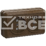 Розетка 2-м ОП Октава 10А IP20 без заземл. дуб ИЭК ERO20-K04-10-DC, фото2