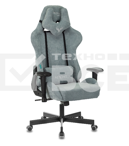 Кресло игровое Бюрократ VIKING KNIGHT LT28 FABRIC серо-голубой крестовина металл/пластик