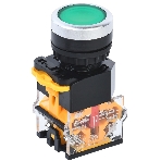 Кнопка D8-11T d=22мм 1з+1р с фиксацией зеленая IEK, фото 1