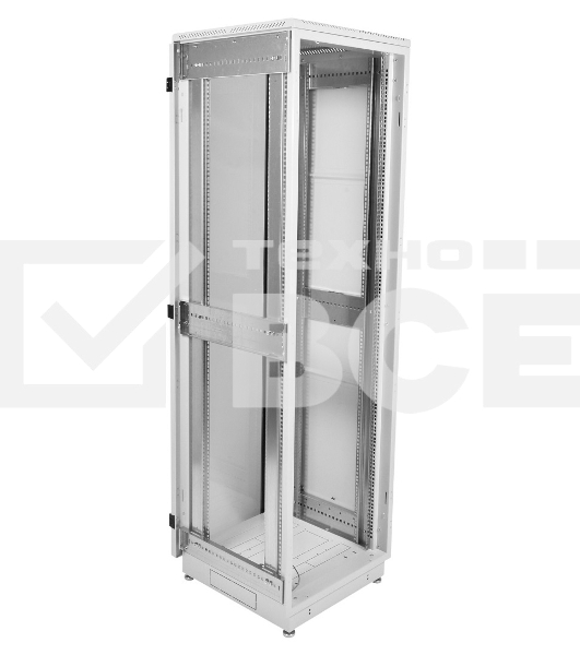Шкаф телекоммуникационный напольный 42U (600x800) дверь стекло, цвет чёрный (ШТК-М-42.6.8-1ААА-9005) (3 коробки)