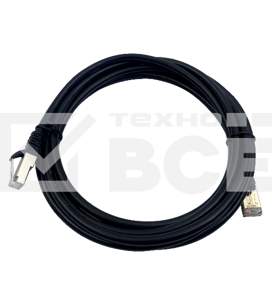 Патч-корд Buro STP 4 пары cat7 CCA molded 3м черный RJ-45 (m)-RJ-45 (m)