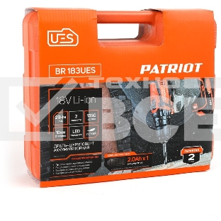 Дрель-шуруповерт Patriot BR 183UES, Аккумуляторная, 18В, Кейс