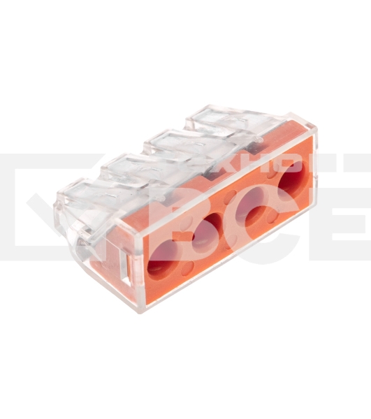 Экспресс-клемма СМК 773-174 с пастой, 4-проводная 0,75-6 мм² (50 шт/уп) Rexant