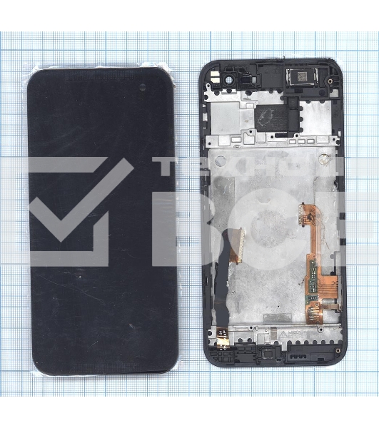 Дисплей для HTC Butter для fly 2 черный с рамкой