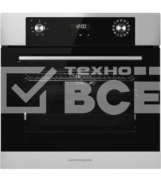 Встраиваемый духовой шкаф Kuppersberg HO 677 BX, High-Tech, объем 70 л, 13 режимов, электронное управление (утапливаемые переключатели, аналоговый дисплей), телескопические направляющие на одном уровне, максимальная температура 300 градусов, 2 стекла в дв