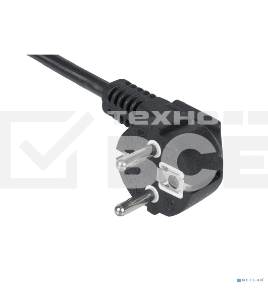 Шнур для блока питания Cabeus, IEC 320 C13, вилка Schuko, 1.8 м, 10А, черный