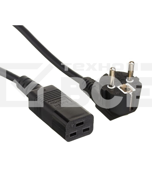 Кабель питания ExeGate Power PC19-1,8P (Евровилка Schuko->С19) VDE-250V-3*1.5-CU, черный, 16А, 1.8м