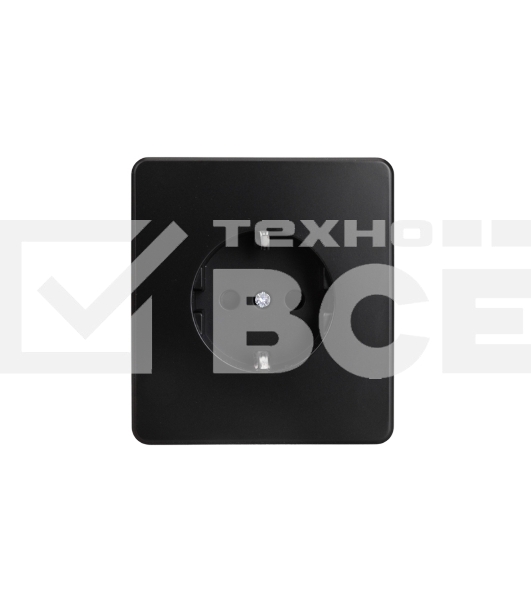 Розетка Kranz ROUND 1-ая с/з с/у, со шторками 16А оникс