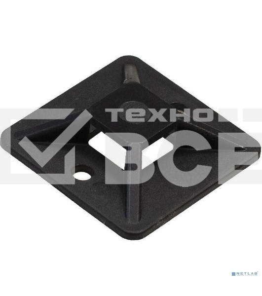 Самоклеющаяся площадка для крепления стяжек ExeGate EX293144RUS STM2525B-100 (25х25 мм, halogen free, -40°C - +85°C, черная, 100 шт)