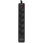Сетевой фильтр QUMO Power Bar 5SP4U (P-0005), черный, фото4