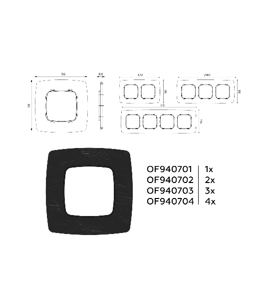Рамка OMEGA Opera (Черный мрамор) 4-ая OF940704