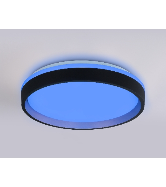 Светодиодный светильник RGB Ambrella light FZ604 BK/GD черный/золото IP20 46W 3000K-6500K+RGB D390*80 (ПДУ ИК)