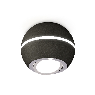 Светильник Ambrella Light XS1102021 SBK/PSL черный песок/серебро полированное MR16 GU5.3 LED 3W 4200K (C1102, N7003)