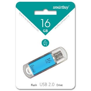 Флешка USB Smartbuy V-Cut series blue (SB16GbVC-B), 16Gb, USB 2.0, R/W 25/15, синий