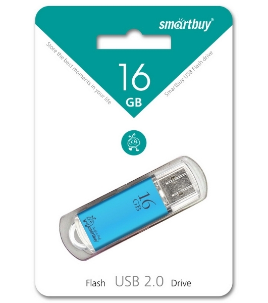 Флешка USB Smartbuy V-Cut series blue (SB16GbVC-B), 16Gb, USB 2.0, R/W 25/15, синий