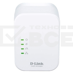 Беспроводной PowerLine-адаптер D-Link DHP-W310AV N300 с поддержкой HomePlug AV