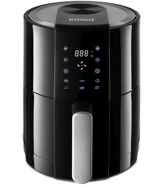 Аэрогриль Kitfort КТ-2225 черный, 1000 Вт, 1.9 л, сенсор, 6 программ
