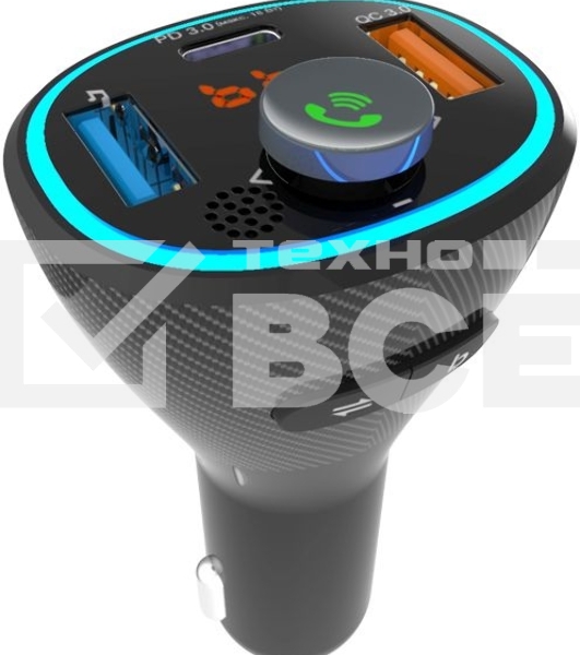 Автомобильный FM-модулятор Ritmix FMT-B300 черный BT USB (80000849)