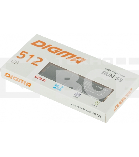 Накопитель SSD Digma Run S9, 512Gb, SATA III, M.2 2280, R/W 520/475