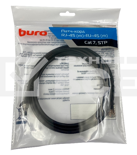 Патч-корд Buro STP 4 пары cat7 CCA molded 3м черный RJ-45 (m)-RJ-45 (m)