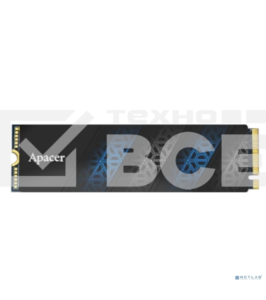 Накопитель SSD Apacer AS2280P4U PRO, 2Tb, M.2 2280, PCIe 3.0 x4, R/W 3500/3000, с радиатором
