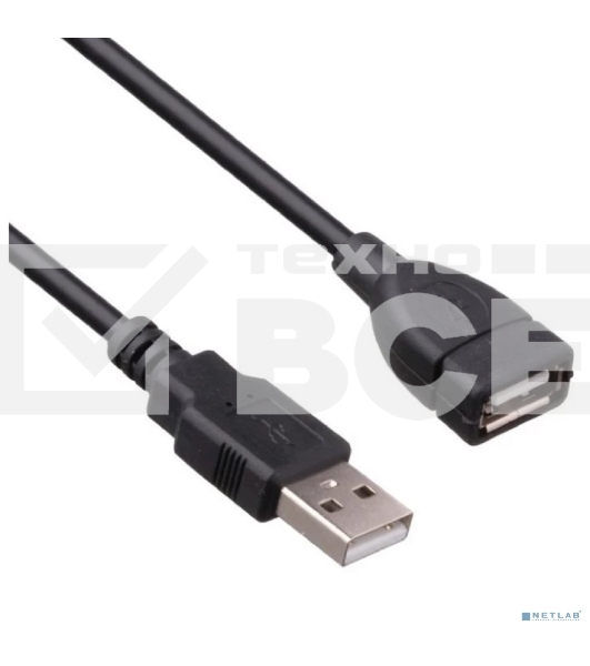 Удлинитель USB 2.0 ExeGate EX-CCF-USB2-AMAF-2.0F (Am/Af, позолоченные контакты, ферритовые кольца, 2м)