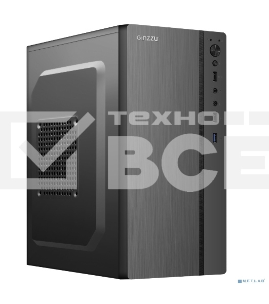 Компьютерный корпус Ginzzu B200 1*USB 3.0,2*USB 2.0,AU w/o PSU