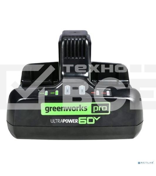 Быстрое зарядное устройство для двух аккумуляторов Greenworks G60DC10, 60V, 10А 2954407